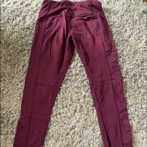 Maroon High Wasted Leggings